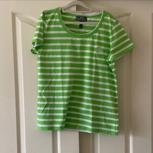 Ralph Lauren Lime Green Striped Tee